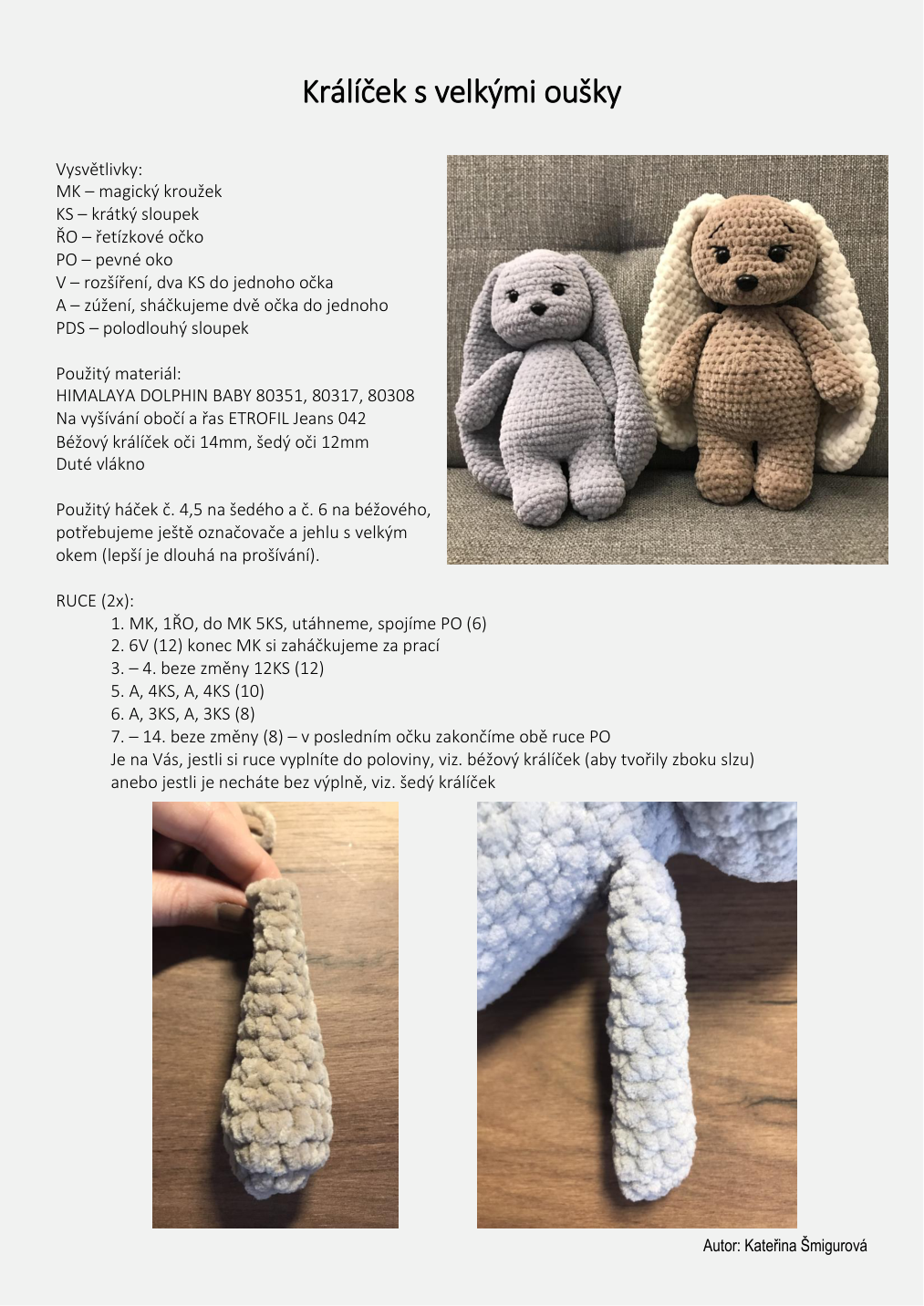 Strana 1 z návodu Návod králík s velkýma ušima 1