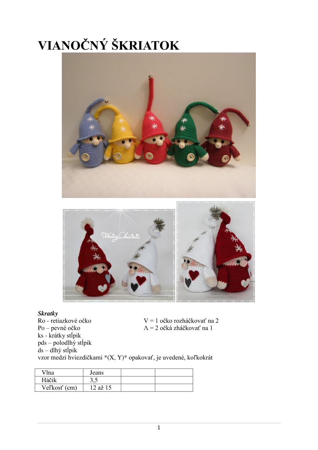 Strana 1 z návodu Skriatok Vianocny 02 Iva SK ver2
