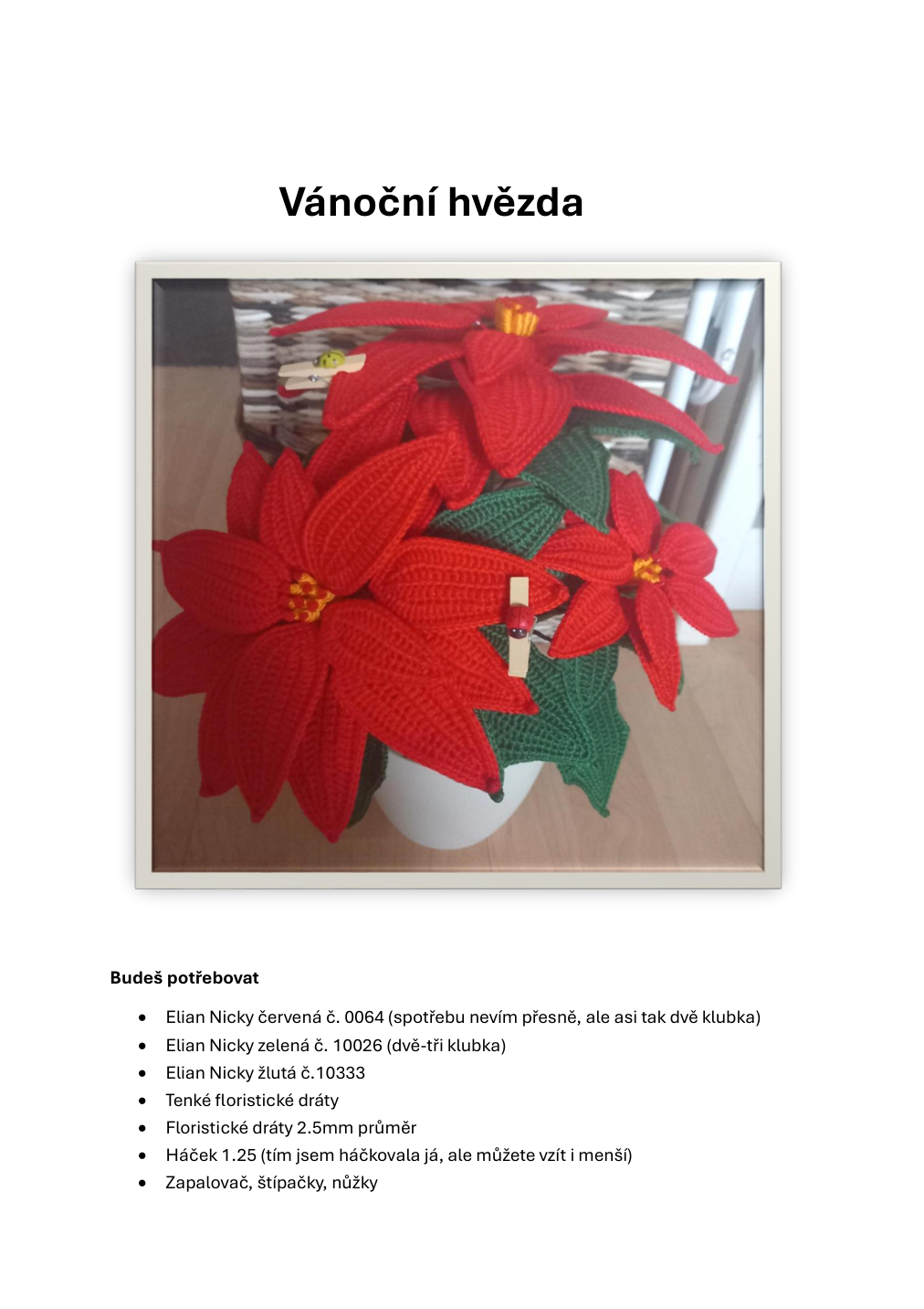 Strana 1 z návodu Vánoční hvězda