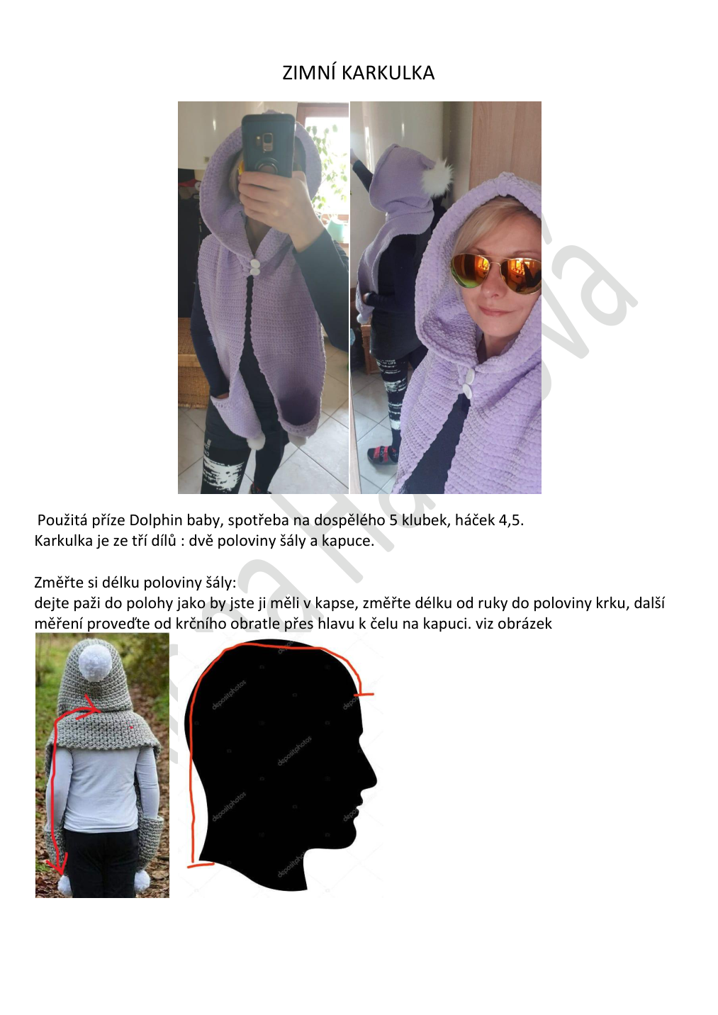 Strana 1 z návodu ZIMNÍ KARKULKA