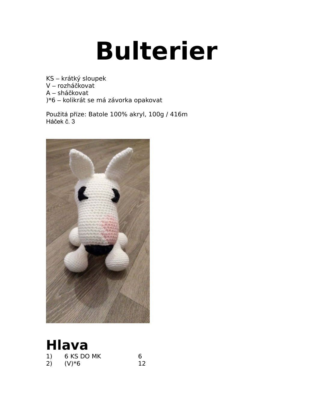 Strana 1 z návodu bulterier